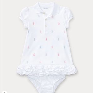 Ralph Lauren Baby Girl Ruffled Polo Dress & Bloomer